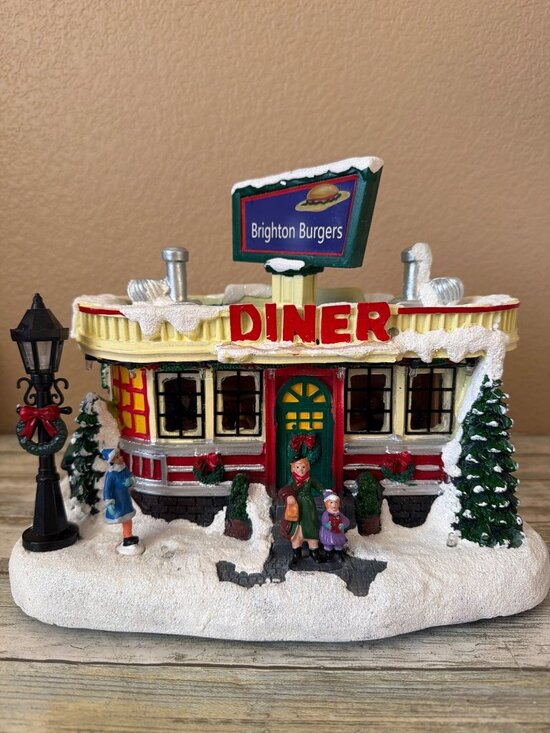 Carole Towne Other - 2022 Carole Towne Brighton Burgers Diner 2022 LED Musical Animated Village w/Box